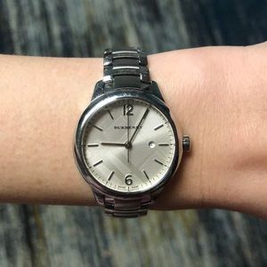 Stainless Steel Women’s Burberry Round Watch